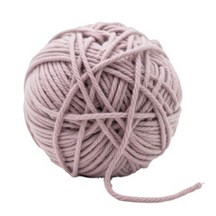 Soft lavender yarn ball, cozy crafting material, perfect for knitting or crocheting projects, adds warmth to creative workspaces. Isolated on white background or PNG