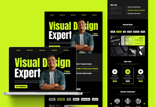 Graphic Designer Portfolio Website Landing Page Template