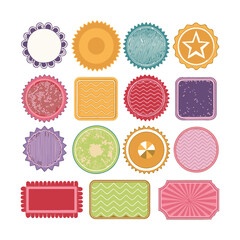 set of labels with ribbons