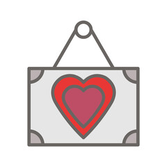 Romantic Photo Frame Vector Icon