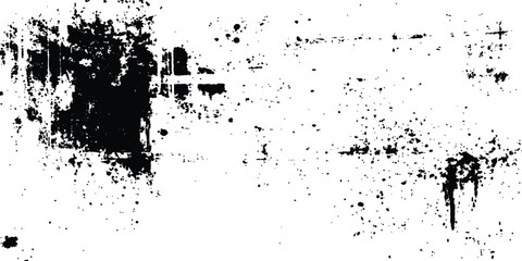 Fototapeta premium Abstract ink splatter background with black and white textures. Black ink splashes on white background. Abstract grunge texture.