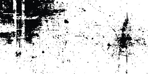 Abstract ink splatter background with black and white textures. Black ink splashes on white background. Abstract grunge texture.