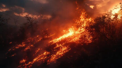 Fototapeta premium Fiery nebula space