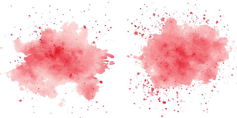 Abstract red watercolor splash on white background. Vector red watercolor brush strokes isolated on a white background. Red paint splashes on white, red ink splashes, abstract red watercolor splash