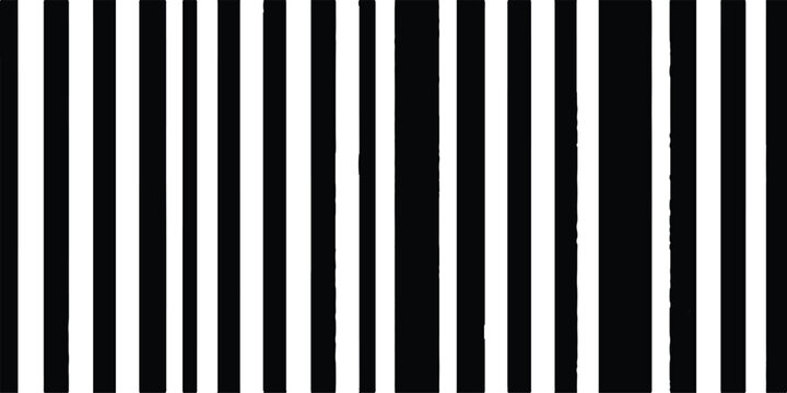 Black color and white color background with lines. Vertical black lines as if they were a barcode as a background. Vertical black and white striped pattern creating a modern abstract design 