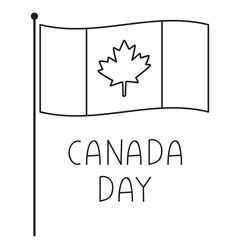 Flag of Canada. Inscription - Canada day. Outline vector illustration on white background.