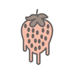 Chocolate strawberry Vector Icon