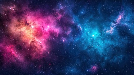 Fototapeta premium Galaxy with pink and blue space dust and starlight