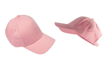Pink cap isolated on white background.