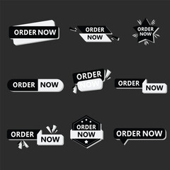 order now lebel tag black and white color