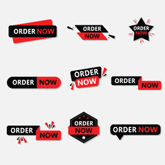 order now lebel tag black  and redcolor