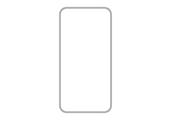  smartphone mockup with blank white screen in flat, line and realistic style, detailed mobile phone mockup, black and white models smartphone front view, model 3D mobile phone iphone