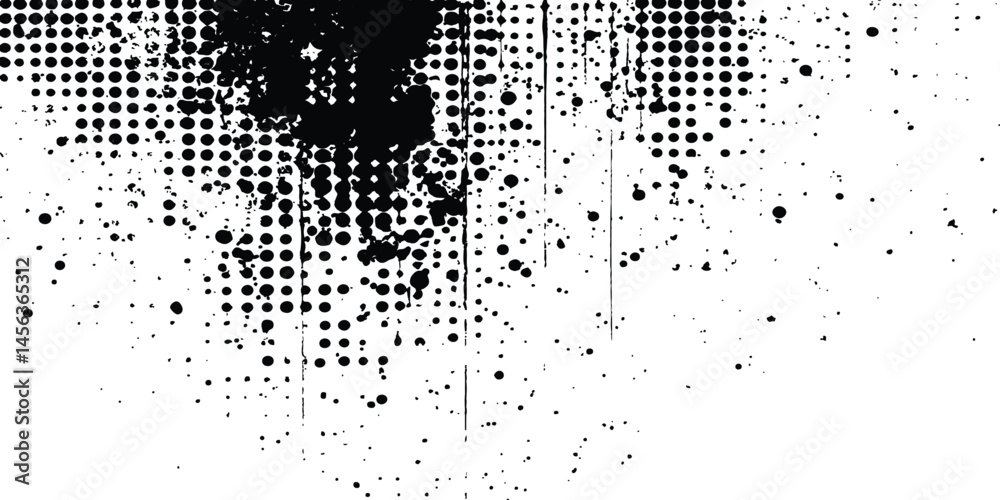 Leinwandbilder black and white halftone background with grunge-style circle dots. black and white halftone grunge d