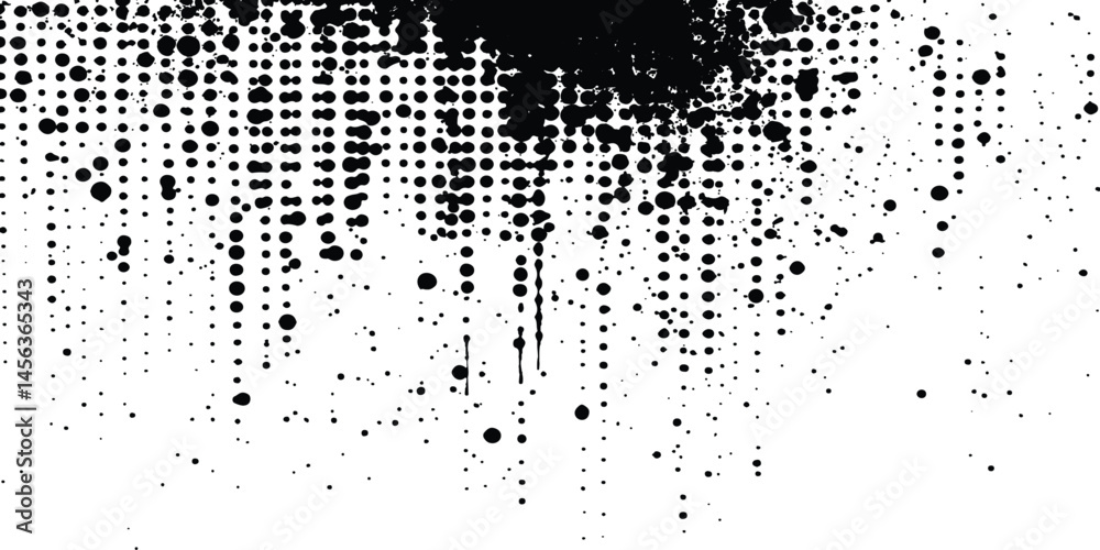Leinwandbilder black and white halftone background with grunge-style circle dots. black and white halftone grunge d