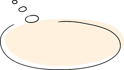oval thought bubble hand drawn with black lines with shifted light pink rounded fill