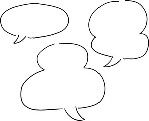 three round speech bubbles hand drawn with black lines