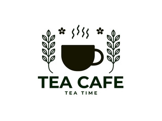 Elegant vector logo template for cafe a tea brands. Fully editable text, customizable colors, and print-ready. Perfect for coffee shops, tea houses, and beverage businesses. Professional, modern.