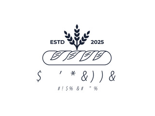 Restaurant logo template featuring a stylish baguette vector design with editable text. Perfect for cafes, bakeries, and French bistros. Fully customizable, print-ready, and scalable for branding.