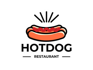 AI editable vector hotdog logo template, perfect for food business, restaurant, or catering. Modern design with customizable text, organized layers, and high resolution. Ready to print & branding!