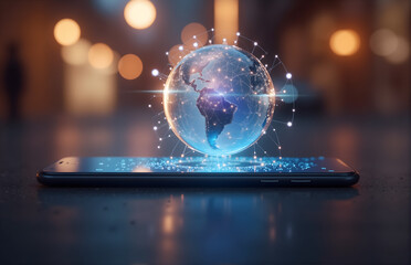 Digital Globe and Smartphone Symbolizing Global Connectivity