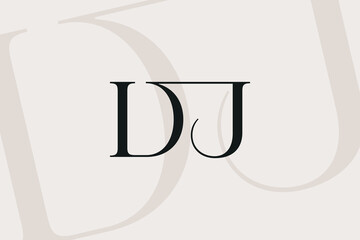 DJ or JD letter logo icon design. Classic style luxury initials monogram.