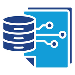 Transforming Data Dual Tone Blue Fill - Database and Data Processing A Digital Network Illustration