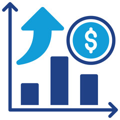 Business Dual Tone Blue Fill - Financial Growth and Investment Chart