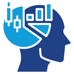 Obraz premium Business Intelligence Dual Tone Blue Fill - Financial Analytics and Business Intelligence