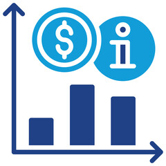 Business Information Dual Tone Blue Fill - Financial Information and Growth