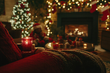 festive christmas celebration scene in usa canada and europe showcasing traditional decorations families gathering.