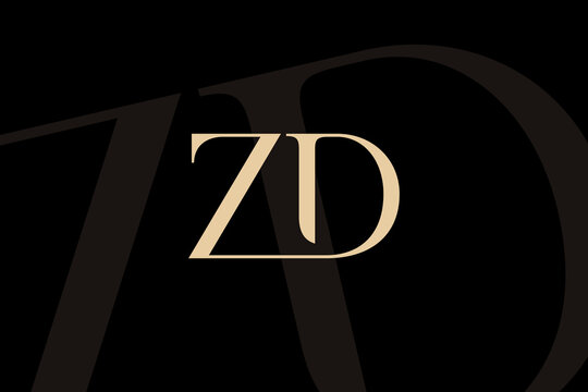 ZD or DZ letter logo icon design. Classic style luxury initials monogram.