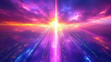 Celestial convergence vibrant cosmos ethereal light abstract spa