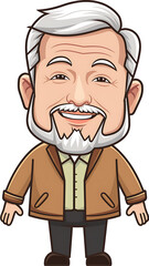 Obraz premium Happy old man cartoon character