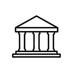 Fototapeta premium Minimalistic courthouse icon with columns - a symbol of legal stability and the rule of law in a classic style