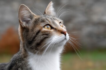 Obraz premium Looking Cat Close-up Portrait