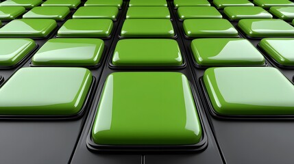 Obraz premium Abstract Green Glossy Buttons Grid Background