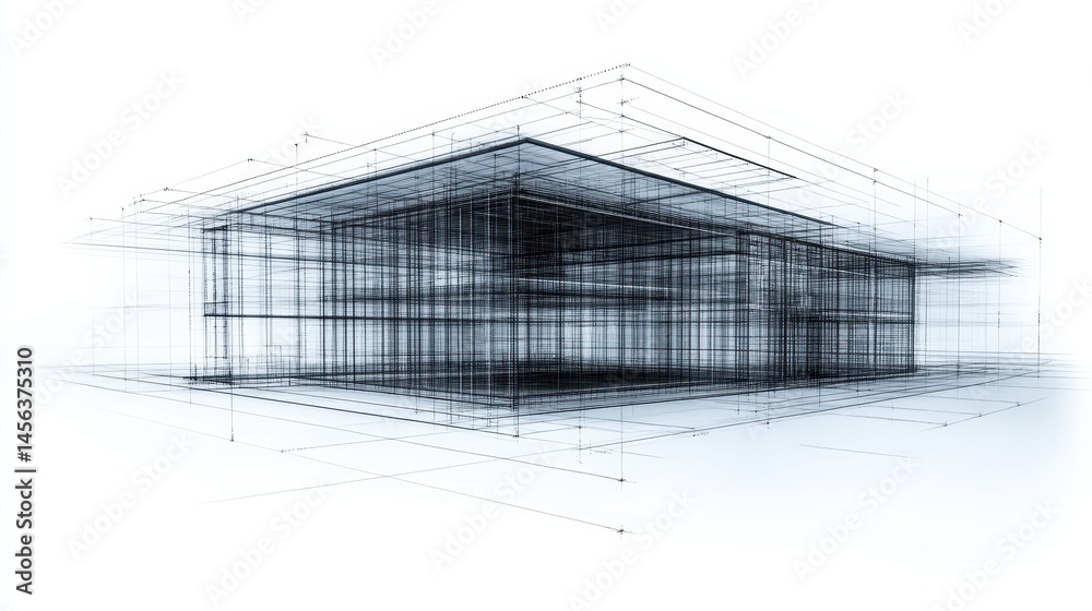 Poster abstract architectural blueprint visualization data structure of