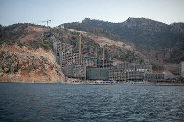 Construction of resort buildings near the sea