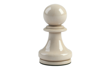 Classic White Chess Pawn: Strategy, Game, Competition, Victory, Piece, Movement, Checkmate, Board on transparent background