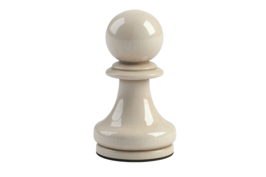 Classic White Chess Pawn: Strategy, Game, Competition, Victory, Piece, Movement, Checkmate, Board on transparent background