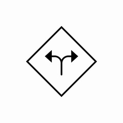 Bidirectional arrows road sign icon vector sign