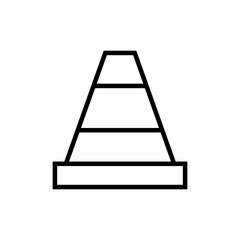 Caution construction traffic cone icon vector sign