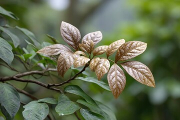 Fototapeta premium Plant Leaves on Tree Branch in Forest