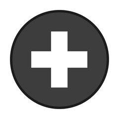 Red cross medical icon on white background. Medical sign isolated.