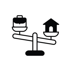 Work-Life Balance vector icons stock illustration