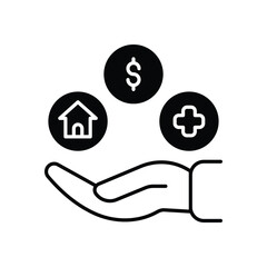 Employee Wellbeing vector icons stock illustration