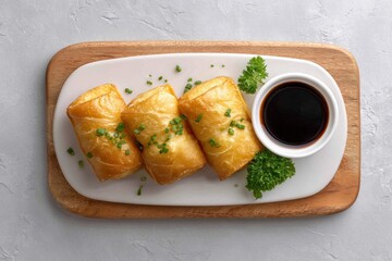 Crispy Spring Rolls with Soy Sauce