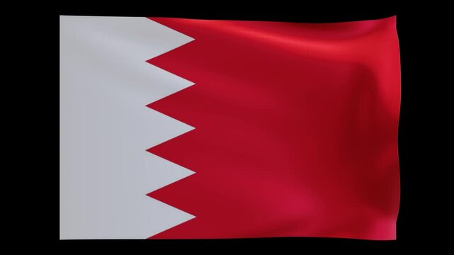 Bahrain flag  waving in wind 4k