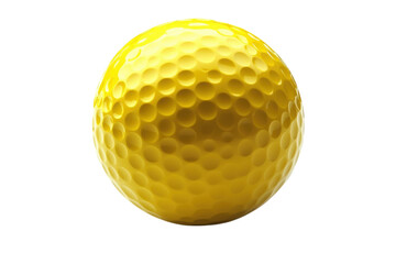 Vibrant Yellow Golf Ball: Isolated, Ready for Your Design Projects. Perfect for websites, on transparent background