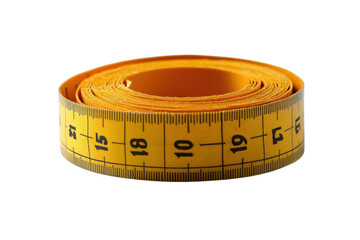 Bright Yellow Sewing Tape Measurement Tool, Craft Supplies, Fashion Design, Tailoring, DIY Project, on transparent background